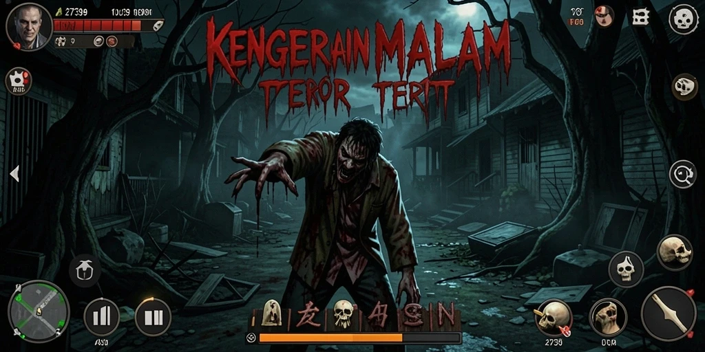 Screenshot dari gameplay menakutkan di 2739 dengan suasana menyeramkan.