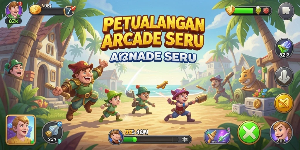 Screenshot gameplay yang menunjukkan aksi seru dalam 8ZK.