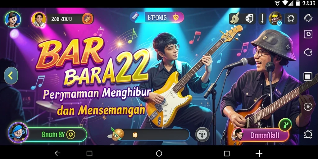 Screenshot gameplay BARA22 yang menunjukkan aksi seru bermain musik.