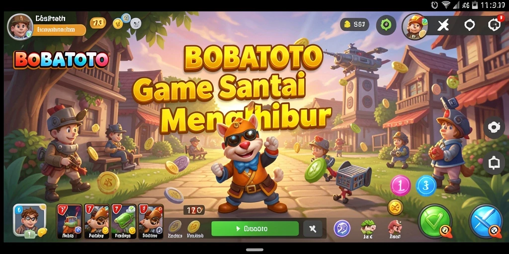 Tampilan seru gameplay BOBATOTO yang penuh warna.
