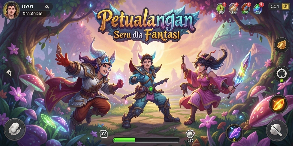 Tangkapan layar DY01 menampilkan aksi seru dalam petualangan.