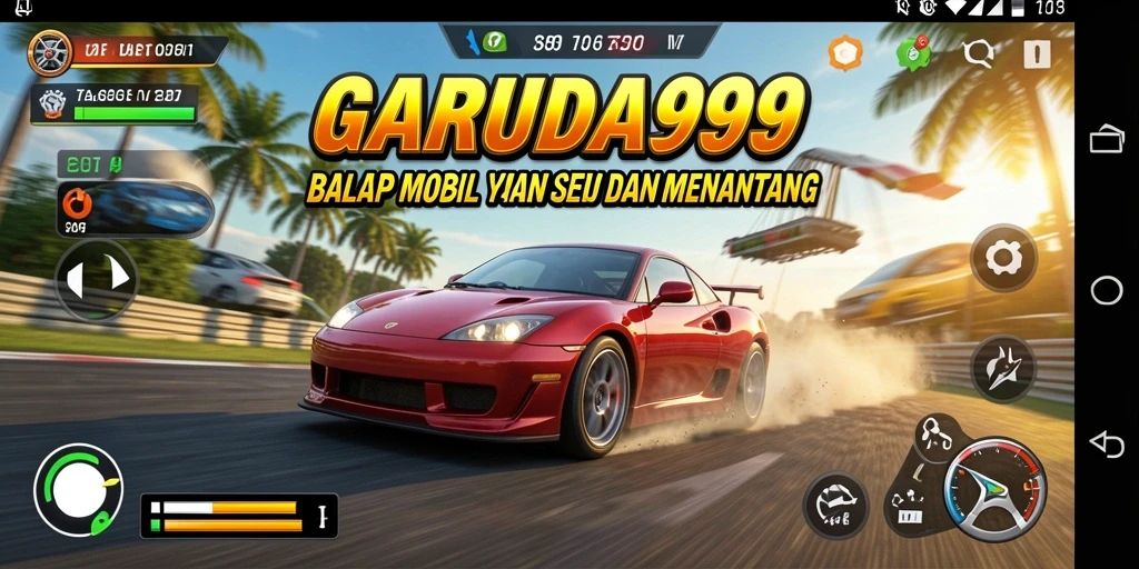 Tampilan menarik gameplay racing di GARUDA999.