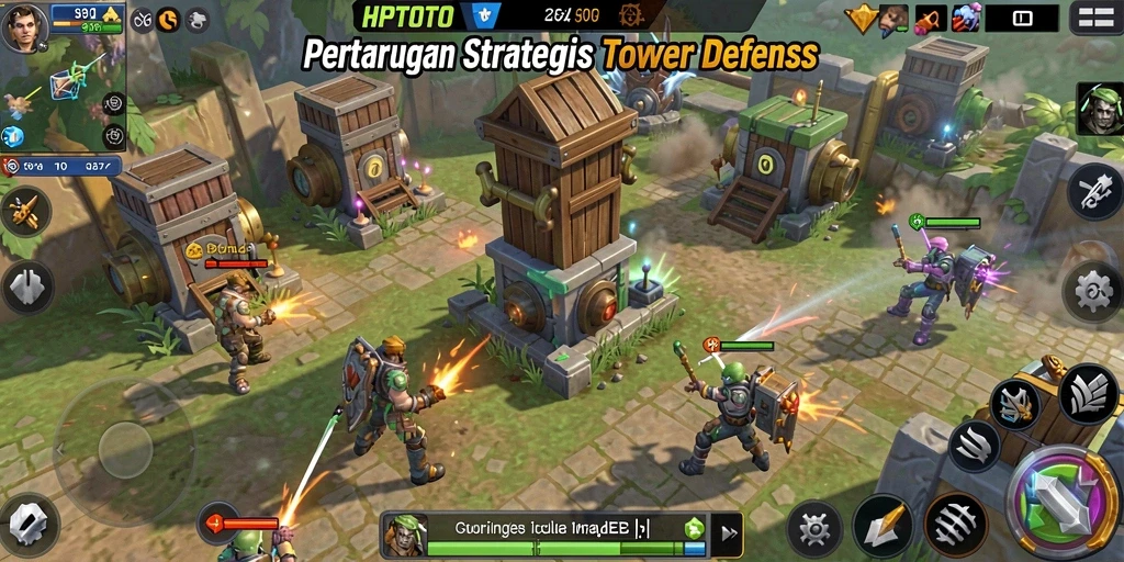 Gameplay HPTOTO menunjukkan strategi Tower Defense yang mendebarkan.