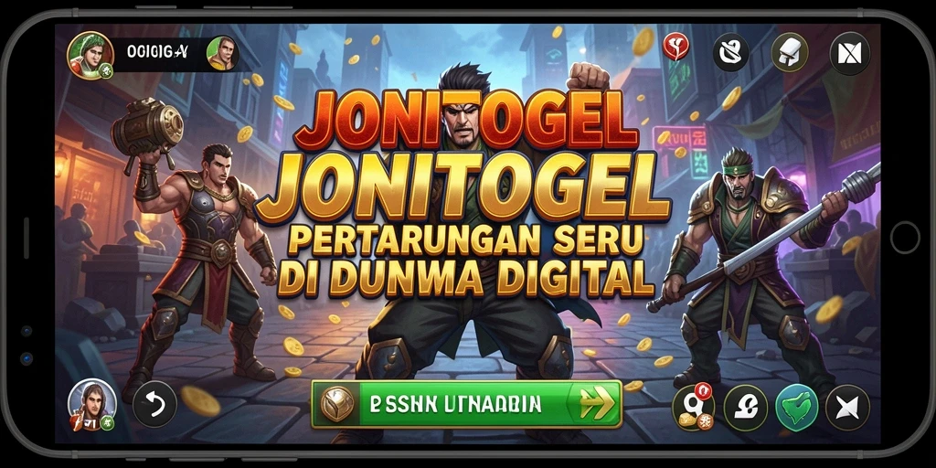 Tampilan gameplay seru di JONITOGEL dengan pertarungan mendebarkan.