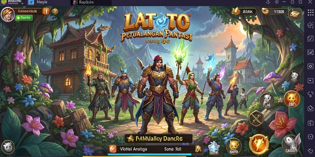 Screenshot LATOTO menampilkan aksi pertempuran RPG yang mendebarkan.