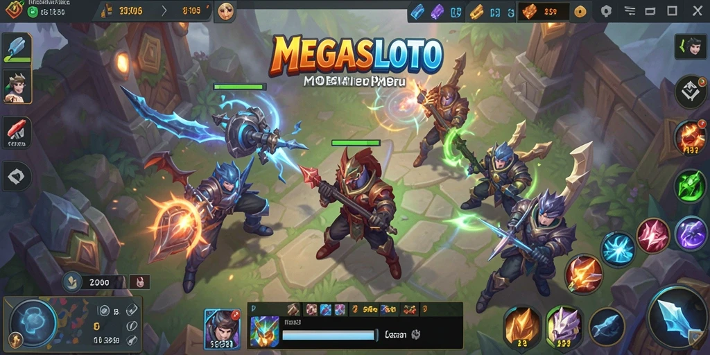 Gameplay seru di arena pertempuran MOBA MEGASLOTO.