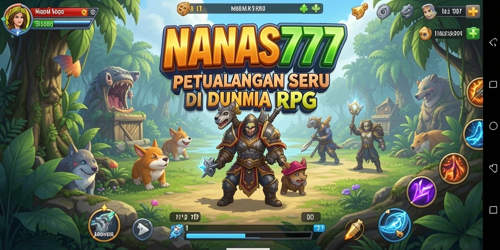 Screenshot menampilkan aksi seru dalam pertarungan RPG di NANAS777.