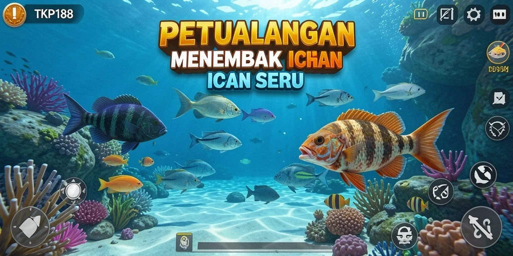 Screenshot gameplay TKP188 menampilkan aksi menembak ikan yang mengasyikkan.